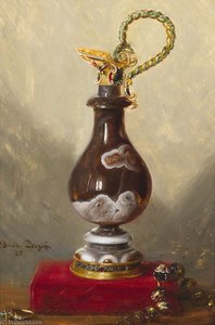 Still Life With Ewer And Jewels — Blaise Alexandre Desgoffe