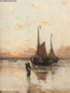 Barques Au Couchant — Gerhard Arij Ludwig Morgenstje Munthe