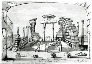 Decor For The Island God Verso Untitled — Eugene Berman