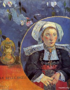 La Belle Angele (also Known As Madame Angele Satre, The Inkeeper At Pont-aven) — Eugène Henri Paul Gauguin, Post-impressionism