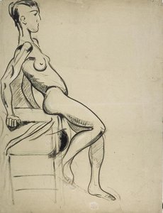 Female Nude On A Chair — Theo Van Doesburg
