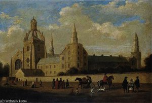 View Of King's College, Aberdeen, With Figures In The Foreground — James William Giles