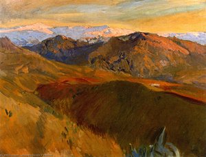 Sierra Nevada Desde El Cementerio, Granada — Joaquín Sorolla Y Bastida