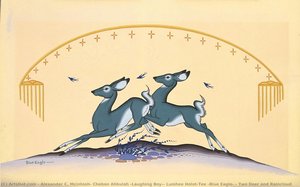 Two Deer And Raincloud — Alexander C. Mcintosh, Chebon Ahbulah (laughing Boy), Lumhee Holot-tee (blue Eagle), Contemporary Native