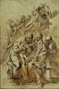 Holy Family With Saint Anne — Pietro Testa