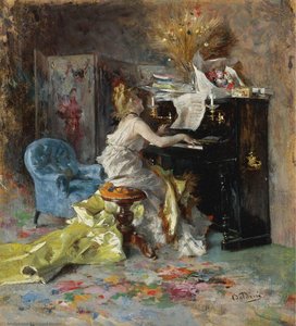 Woman At A Piano — Giovanni Boldini, Realism