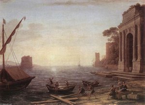 A Seaport At Sunrise — Claude Lorrain (claude Gellée), Baroque Landscape