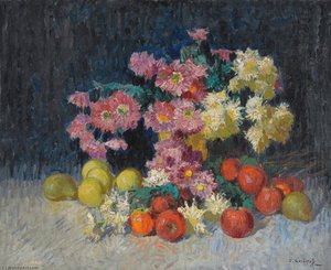 Still Life With Flowers And Fruit — Konstantin Ivanovich Gorbatov