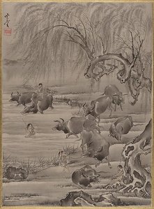 Buffalo And Herdsman — Kawanabe Kyōsai