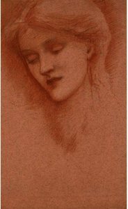 Head Of A Girl, Reputedly The Artist's Daughter Margaret — Edward Coley Burne-jones