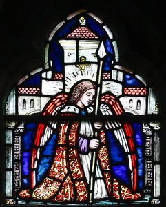 Loughrea St. Brendan's Cathedral. An Angel Holding A Lance — Sarah Purser