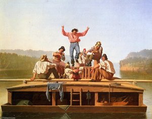 The Jolly Flatboarmen — George Caleb Bingham