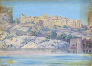 Palace And Tank Of Amber — Marianne North, Contemporary Realism