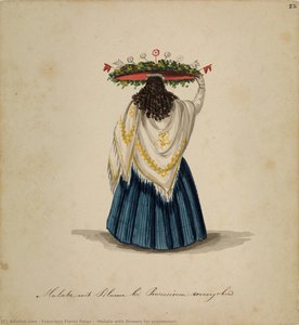 [Mulata with flowers for procession]