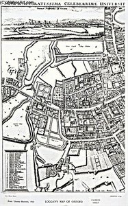 ''s Map Of Oxford, Eastern Sheet, From ''oxonia Illustrated'', Published — David Loggan
