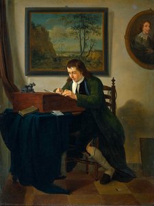 A Man Writing At His Desk, Jan Ekels (ii), 1784 — Jan Ekels The Younger