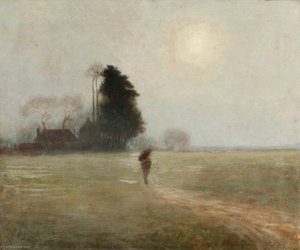 Man Crossing A Field At Dusk — Benjamin Haughton
