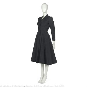 Cocktail Coat In Black Lace Over Black Silk Faille — Cristóbal Balenciaga Eizaguirre, Naive Art / Primitivism