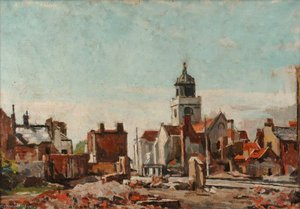 The Cathedral From The Ruins In The High Street — Edward Robert King