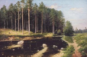 Pine Forest On The Banks Of The River — Vasily Dmitrievich Polenov