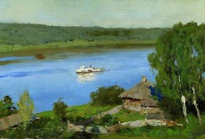 Landscape With A Steamboat — Isaak Ilyich Levitan