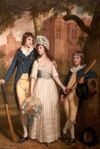 William, Mary Ann, And John De La Pole As Children (sir William Templer Pole, 1782–1847, 7th Bt, Mary Ann Pole, B.1783, And John George Pole, 1787–1803) — Thomas Beach, Portraiture