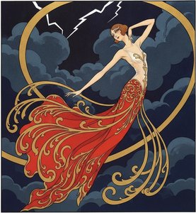 Lightning Striking The Golden Ring Amidst Midnight Clouds — Valentin Laurent De Courcey