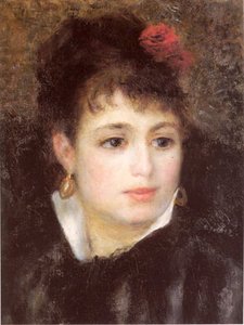 Donna Con La Rosa — Pierre-auguste Renoir, Impressionist Portrait