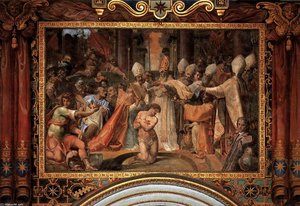 Pope Sylvester Baptizes Constantine — Pomarancio