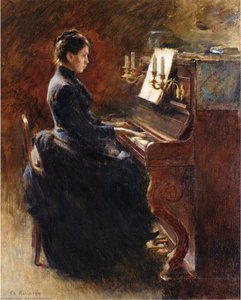 Girl At Piano — Theodore Robinson, Impressionism