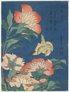 Peonies And Canary — Katsushika Hokusai, Japanese Landscape