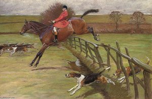 The Master Of The Hunt, Edward Preston Rawnsley, Clearing A Fence