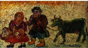Going To The Marketplace (a Green Cow) — David Davidovich Burliuk