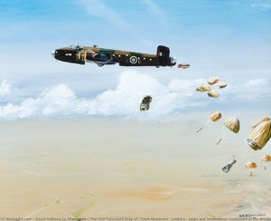 The First Parachute Drop Of 75mm Howitzers, Limbers, Jeeps And Ammunition Containers In The Middle East — David Anthony Le Cheminant