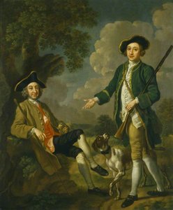 Two East Anglian Gentlemen With A Pointer — Francis Hayman