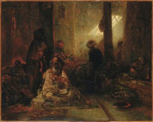 Interior Of A Turkish Cafe — Alexandre Gabriel Decamps, Orientalism