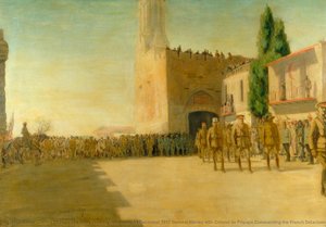 The Allies Entering Jerusalem, 11 December 1917 General Allenby With Colonel De Piépape Commanding The French Detachment And Lieutenant Colonel D'agostio Commanding The Italian Detachment, Entering The City By The Jaffa Gate — James Mcbey, Impressionism