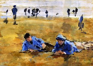 Two Boys Lying On The Beach — Eugène Louis Boudin