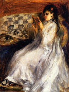 Young Woman In White Reading — Pierre-auguste Renoir, Impressionism
