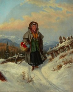 French Canadian Woman with Basket