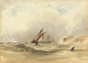 Shipping In Rough Seas — Anthony Vandyke Copley Fielding