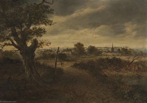 Una Vista Sobre Surrey — James Nasmyth, Romantic Landscape Painting