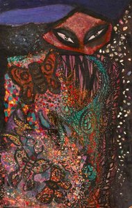 Face And Butterflies (recto) — Stanley Lench
