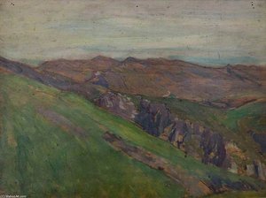 Landscape - Hillside With Rocks — Duncan Grant, Post-impressionism
