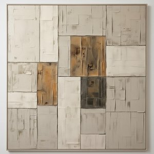 Monolithic Fragments In Ochre And Umber: A Meditative Study Of Timeless Earth — Laurent Fabre, Neo-abstract Art