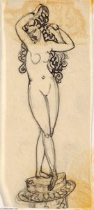 (standing Female Nude With Long Hair) — Paul Manship