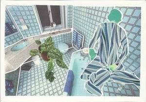 Gavin's Blue Bathroom with Turquoise Men