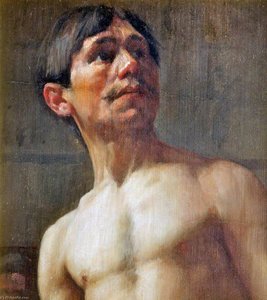 Life Study, Head And Shoulders Of A Man — Robert Edward Morrison, Contemporary Realism