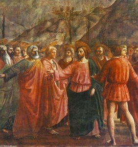 Tribute Money (detail) — Masaccio