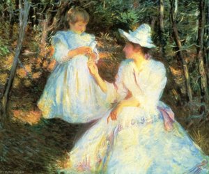 Mother And Child In Pine Woods — Edmund Charles Tarbell